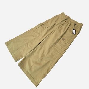 Dickies Women's Cargo Pants size 10R Relaxed Wide Leg Khaki Beige New 32 LONG